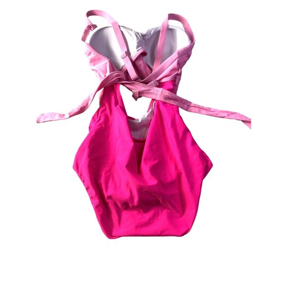One Piece Open Abdomen Pink Swimsuit*Sexy  *Padded Cups* Medium *NWOT - Picture 2 of 3